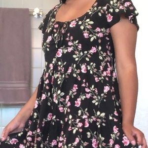 Floral Print Babydoll Dress